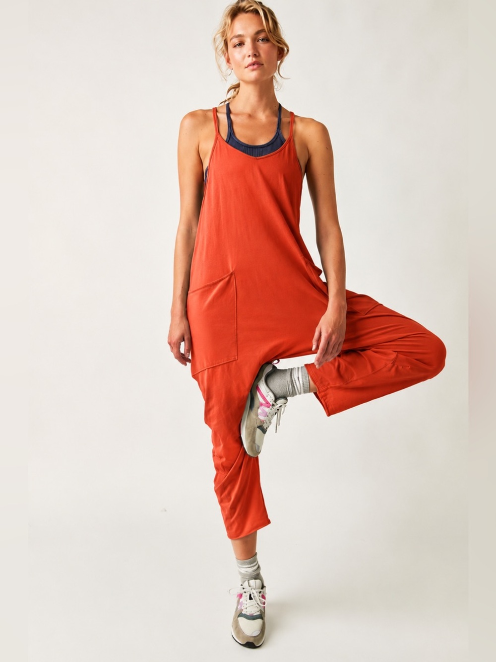 Free People Hotshot Onesie Jumpsuit in Crushed Coral Discontinued Color